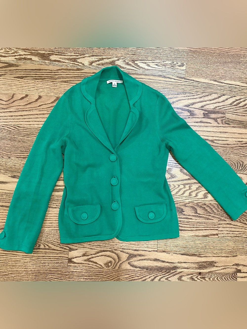 Banana Republic Green Tailored Knit Blazer Jacket